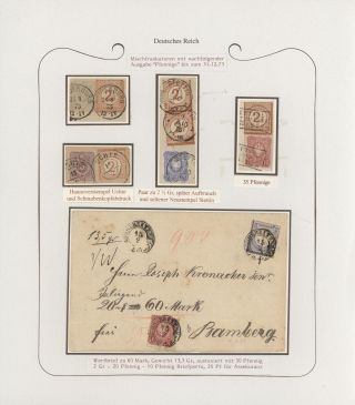 GERMANY - STAMP ISSUES 1872-1874 POSTALY USED – sheet 117