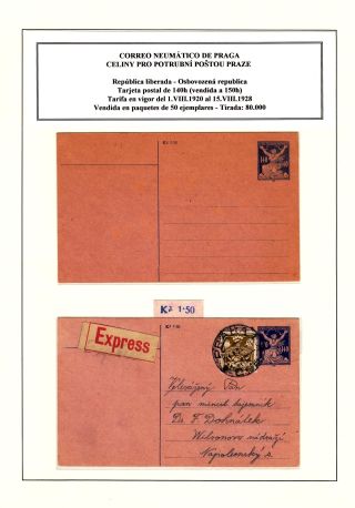 CZECHOSLOVAK POSTAL STATIONERY – sheet 51