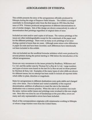 AEROGRAMY ETIOPIE – list 1