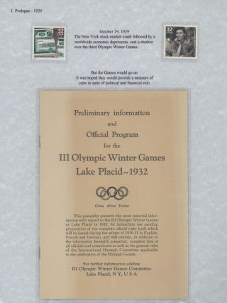 III OLYMPIC WINTER GAMES LAKE PLACID, NEW YORK - 1932 – sheet 2