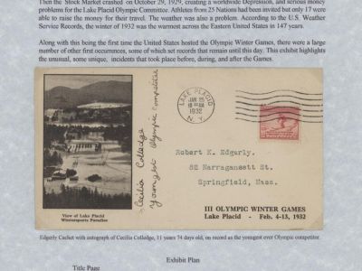III OLYMPIC WINTER GAMES LAKE PLACID, NEW YORK - 1932