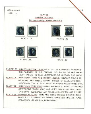 BELGIEN 1851/54 - 3. AUGABE (MEDAILLON) – Blatt 6