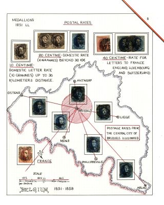 BELGIEN 1851/54 - 3. AUGABE (MEDAILLON) – Blatt 8