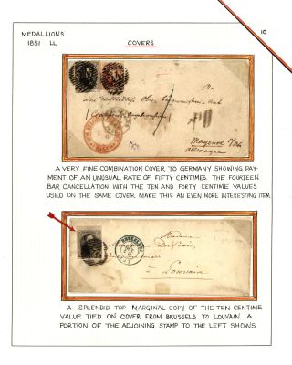 BELGIEN 1851/54 - 3. AUGABE (MEDAILLON) – Blatt 10
