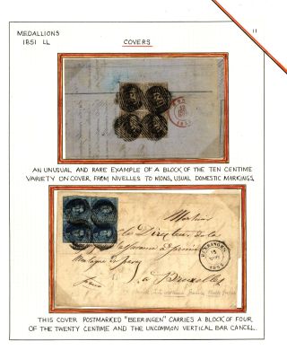 BELGIEN 1851/54 - 3. AUGABE (MEDAILLON) – Blatt 11