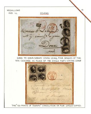 BELGIEN 1851/54 - 3. AUGABE (MEDAILLON) – Blatt 12
