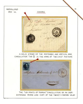 BELGIEN 1851/54 - 3. AUGABE (MEDAILLON) – Blatt 13