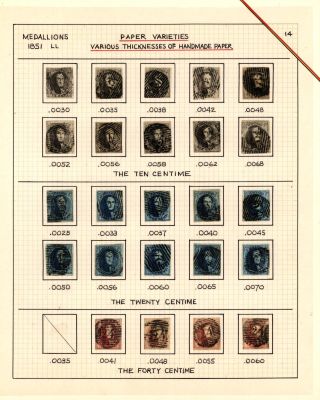 BELGIEN 1851/54 - 3. AUGABE (MEDAILLON) – Blatt 14