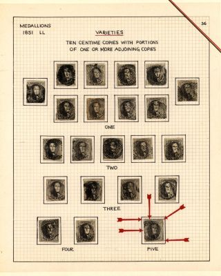 BELGIEN 1851/54 - 3. AUGABE (MEDAILLON) – Blatt 36