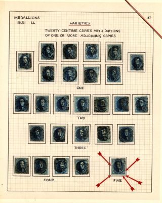 BELGIEN 1851/54 - 3. AUGABE (MEDAILLON) – Blatt 37