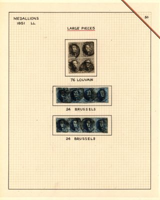 BELGIEN 1851/54 - 3. AUGABE (MEDAILLON) – Blatt 50