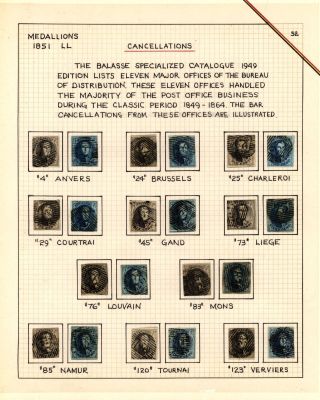 BELGIEN 1851/54 - 3. AUGABE (MEDAILLON) – Blatt 52