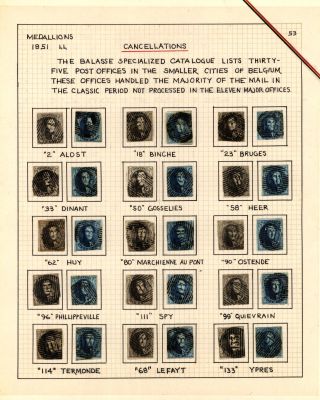 BELGIEN 1851/54 - 3. AUGABE (MEDAILLON) – Blatt 53
