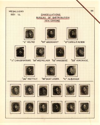 BELGIEN 1851/54 - 3. AUGABE (MEDAILLON) – Blatt 58