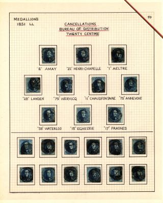 BELGIEN 1851/54 - 3. AUGABE (MEDAILLON) – Blatt 59