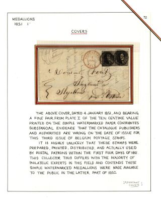 BELGIEN 1851/54 - 3. AUGABE (MEDAILLON) – Blatt 72