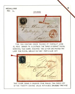 BELGIEN 1851/54 - 3. AUGABE (MEDAILLON) – Blatt 76