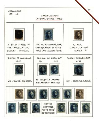 BELGIEN 1851/54 - 3. AUGABE (MEDAILLON) – Blatt 79