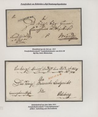 BAYERN POSTGESCHICHTE 1790-1920 - VORPHILA UND BESONDERHEITEN – Blatt 11