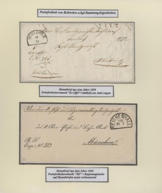BAYERN POSTGESCHICHTE 1790-1920 - VORPHILA UND BESONDERHEITEN – Blatt 12