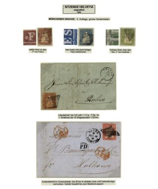 SCHWEIZ - AUSGABE SITZENDE HELVETIA 1854-1862 – Blatt 3