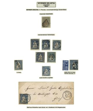 SCHWEIZ - AUSGABE SITZENDE HELVETIA 1854-1862 – Blatt 12