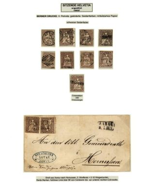 SCHWEIZ - AUSGABE SITZENDE HELVETIA 1854-1862 – Blatt 15