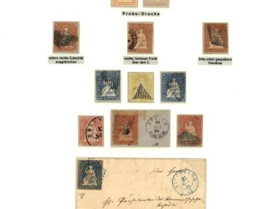 SWITZERLAND - SITTING HELVETIA, STAMP ISSUE 1854-1862