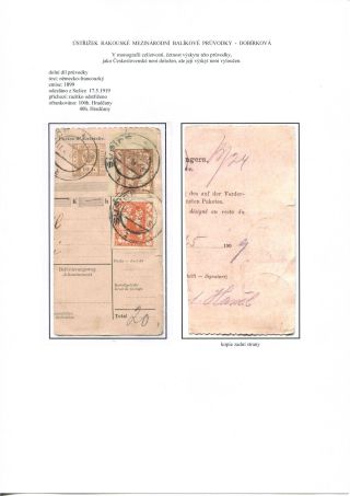 ÚSTŘIŽKY POŠTOVNÍCH PRŮVODEK 1918-1921 – list 21