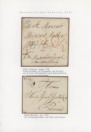 LETTLAND VORLÄUFER 1640-1902 – Blatt 6