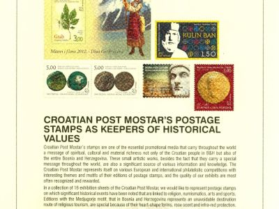 ZNÁMKY CHORVATSKÉ POŠTY MOSTAR JAKO ZPROSTŘEDKOVATELÉ HISTORICKÝCH HODNOT