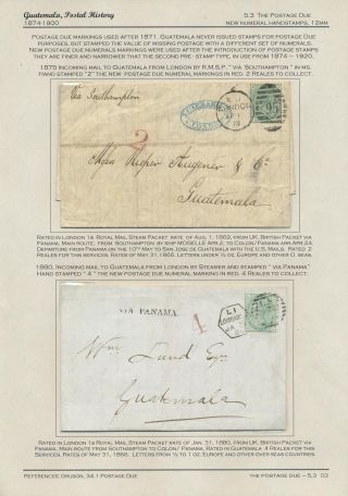 POSTGESCHICHTE VON GUATEMALA 1824-1902 – Blatt 87