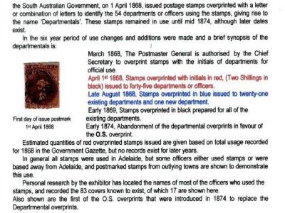THE DEPARTMENTAL STAMPS OF SOUTH AUSTRALIA 1868-1874