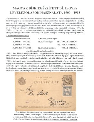 VERWENDUNG DES UNGARISCHES KORRESPONDENZKARTEN MIT ZUSATZFRANKATUR, 1900-1918 – Blatt 1
