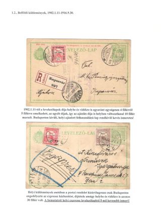 VERWENDUNG DES UNGARISCHES KORRESPONDENZKARTEN MIT ZUSATZFRANKATUR, 1900-1918 – Blatt 3