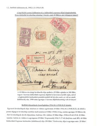 VERWENDUNG DES UNGARISCHES KORRESPONDENZKARTEN MIT ZUSATZFRANKATUR, 1900-1918 – Blatt 5