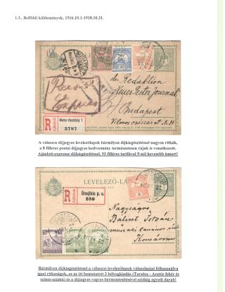 VERWENDUNG DES UNGARISCHES KORRESPONDENZKARTEN MIT ZUSATZFRANKATUR, 1900-1918 – Blatt 7
