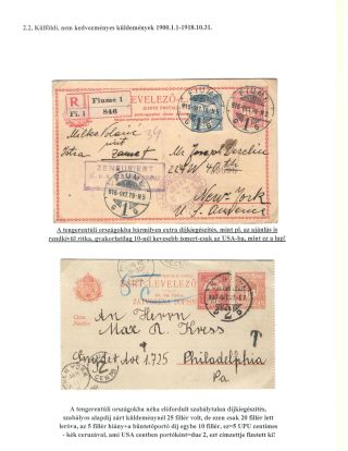 VERWENDUNG DES UNGARISCHES KORRESPONDENZKARTEN MIT ZUSATZFRANKATUR, 1900-1918 – Blatt 12