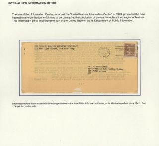 POSTGESCHICHTE DER UNO - VORLÄUFERPERIODE 1942-1951 – Blatt 2