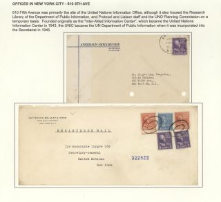 POSTGESCHICHTE DER UNO - VORLÄUFERPERIODE 1942-1951 – Blatt 38