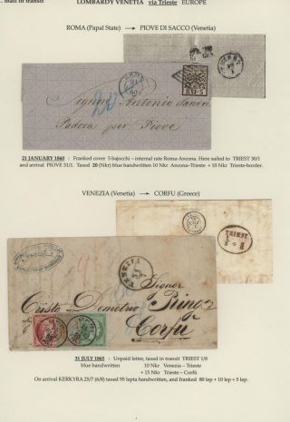 MAIL IN TRANSIT VIA TRIESTE – sheet 17
