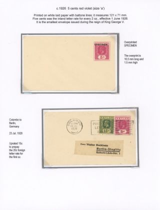CEYLON POSTAL STATIONERY 1857-1935 – sheet 43