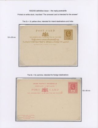 CEYLON POSTAL STATIONERY 1857-1935 – sheet 88