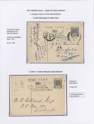 CEYLON POSTAL STATIONERY 1857-1935 – sheet 98