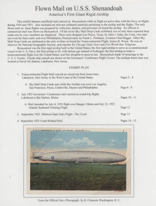 FLOWN MAIL ON U.S.S. SHENANDOAH – sheet 1