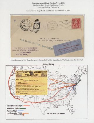 FLOWN MAIL ON U.S.S. SHENANDOAH – sheet 2