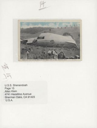 FLOWN MAIL ON U.S.S. SHENANDOAH – sheet 14