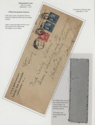FLOWN MAIL ON U.S.S. SHENANDOAH – sheet 15
