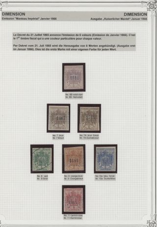 FRENCH REVENUE STAMPS „DIMENSION“ - HISTORICAL OVERVIEW – sheet 13