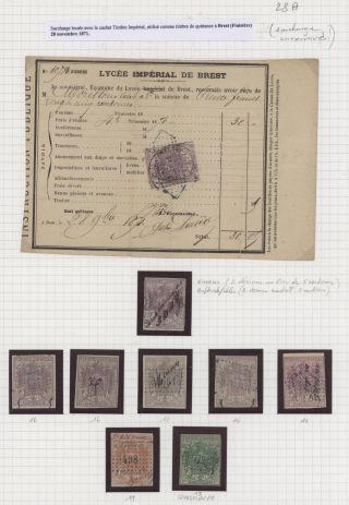 FRENCH REVENUE STAMPS „DIMENSION“ - HISTORICAL OVERVIEW – sheet 34